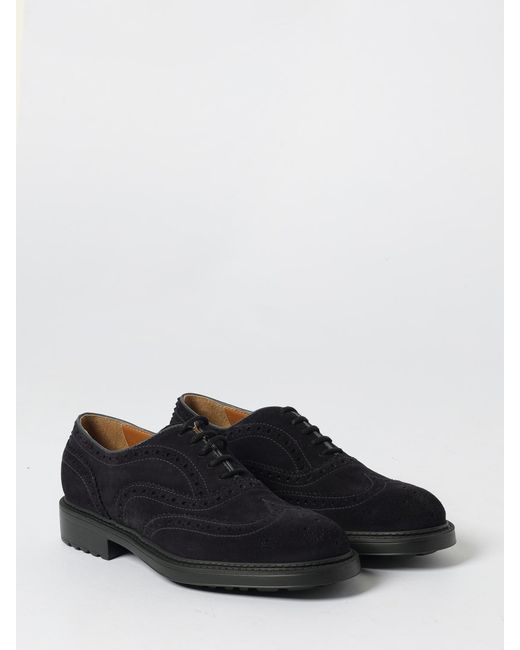 Doucal's White Suede Derby With Brogue Detail for men