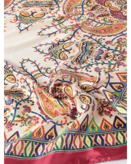 Etro Pink Printed Silk Foulard