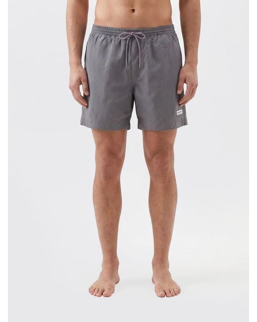 Woolrich Gray Nylon Swim Shorts for men