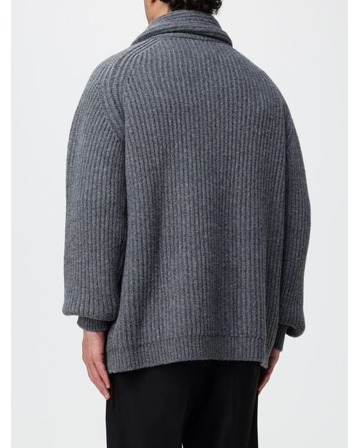 Filson Gray Button-Up Shawl Collar Wool Cardigan With Dropped Shoulders for men