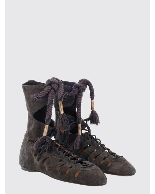 Isabel Marant Black Liade Perforated Suede Ankle Boots