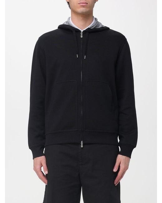 Brunello Cucinelli Blue Cashmere And Silk Zip Sweatshirt for men