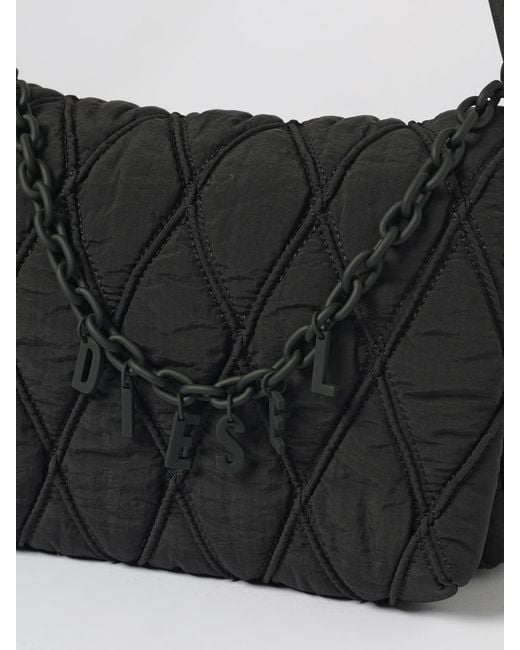 DIESEL Black Charm-D Quilted Nylon Bag