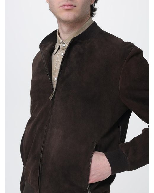 Salvatore Santoro Black Suede Bomber Jacket for men