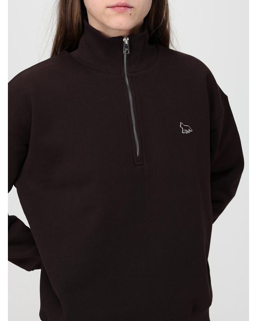 Maison Kitsuné Black Maison KitsunÉ Cotton Zip Sweatshirt