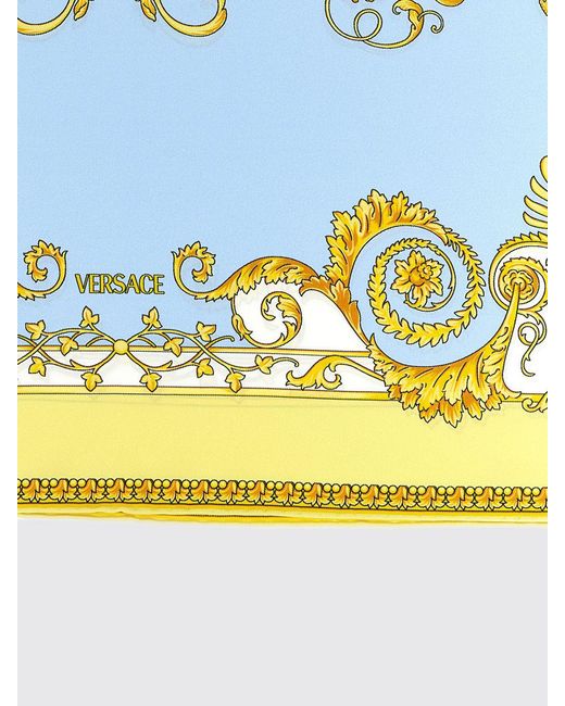 Foulard Baroque De Seda Estampada Versace de color Metallic