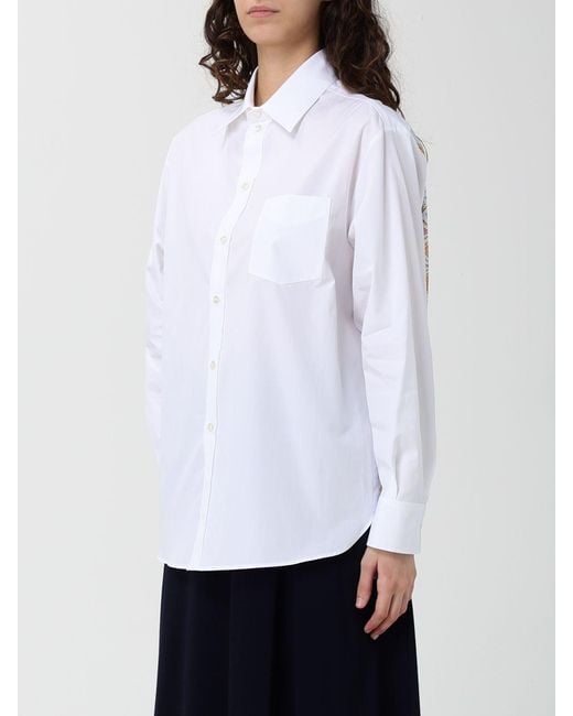 Etro White Cotton Shirt With Paisley Print