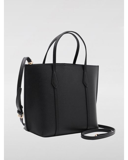 Tory Burch Black Perry Grain Leather Shopping Bag
