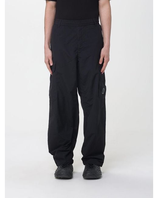 C P Company Black Technical Fabric Cargo Trousers for men