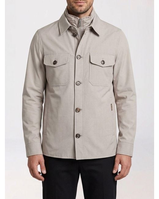 Moorer Natural Polyester Shirt Jacket for men