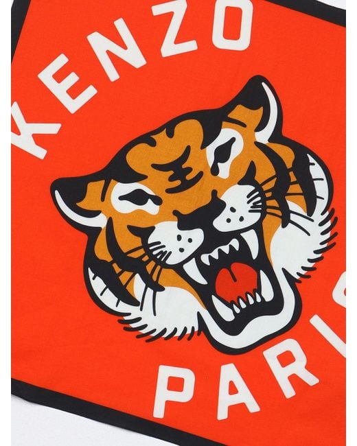 Bandana in cotone con logo di KENZO in Red da Uomo