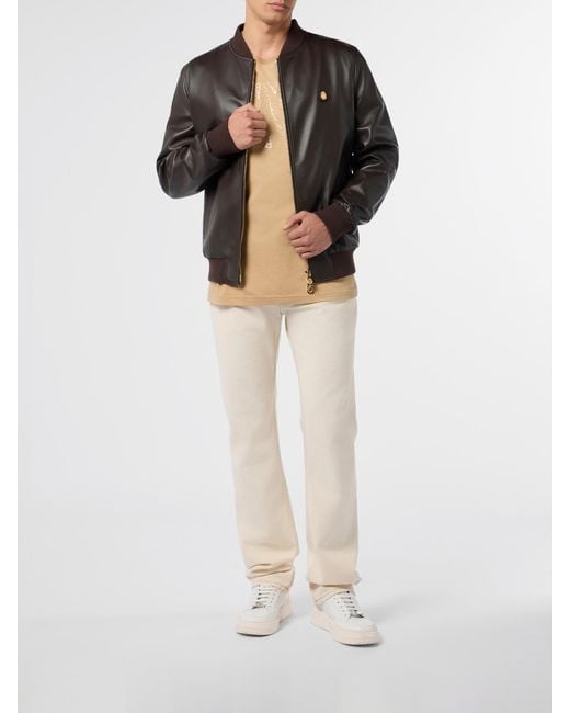 Billionaire Black Nappa Leather Bomber Jacket for men