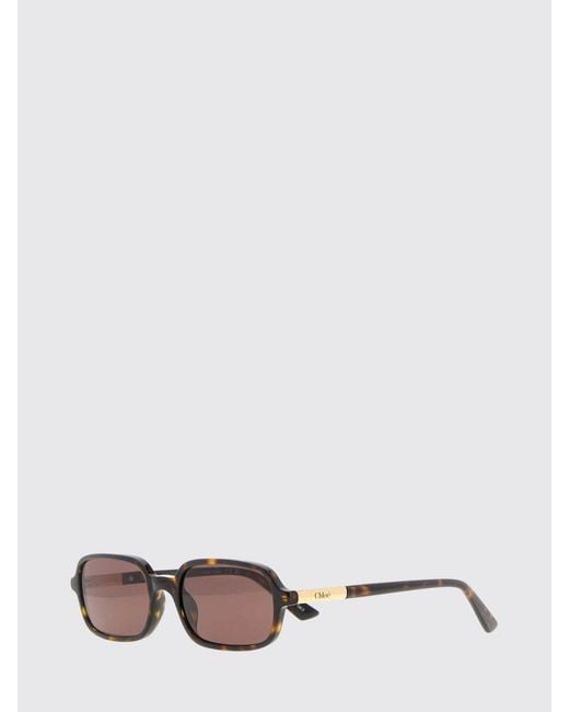 Chloé White ChloÉ Judy Rectangular Tortoiseshell Acetate Sunglasses
