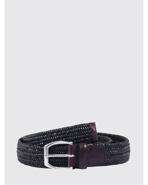 Orciani White Wide Braided Leather Belt for men