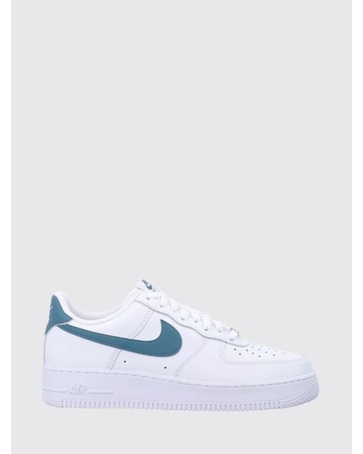 Nike White Air Force 1 '07 Smooth Leather Sneakers With Perforated Toe And Swoosh Logo for men