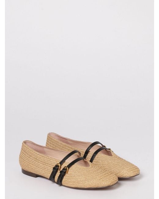 Coccinelle Natural Risako Raffia Ballerinas