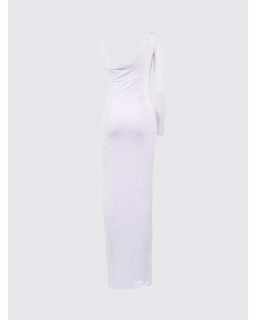 Elisabetta Franchi White Jersey One Shoulder Dress