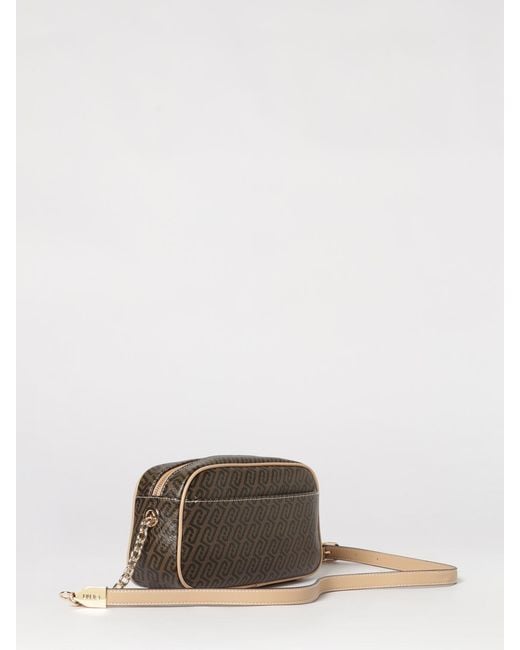Liu Jo Brown Grained Faux Leather Bag With Printed Monogram