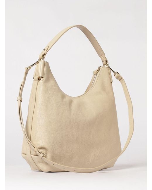 Coccinelle Natural Rebekka Medium Hammered Leather Bag