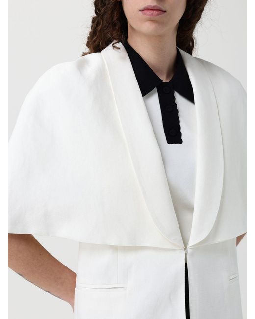 Twinset White Viscose Blend Cape Blazer