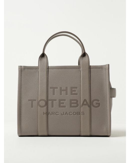 Marc Jacobs Gray The Medium Tote Bag In Grained Leather