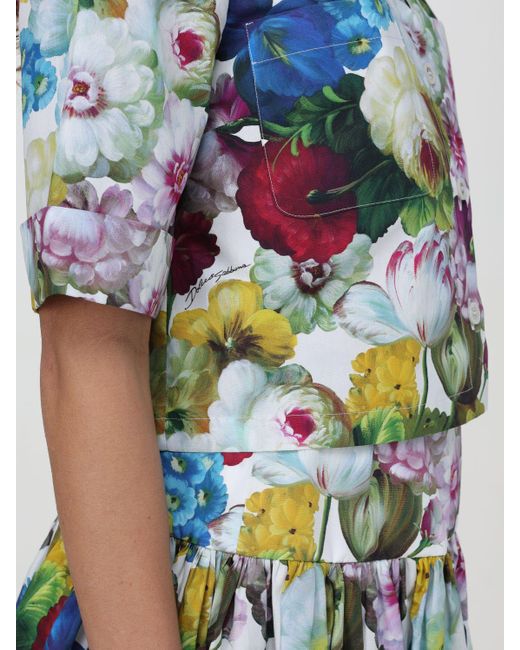 Camicia in cotone stampato di Dolce & Gabbana in Multicolor