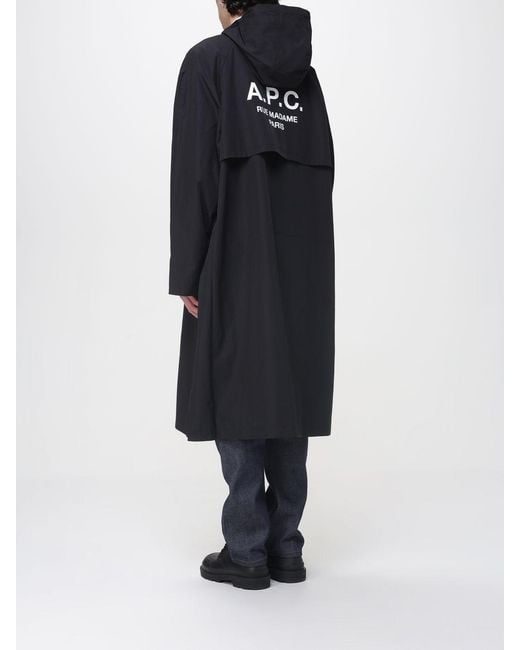 A.P.C. Blue Waterproof Hooded Jacket for men