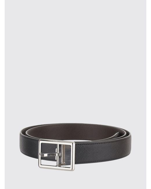 Montblanc Gray Saffiano Leather Belt for men