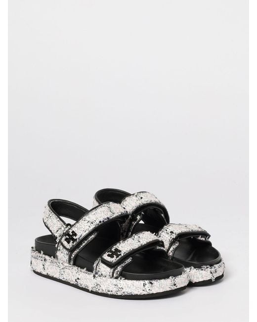 Tory Burch White Tweed Sandal