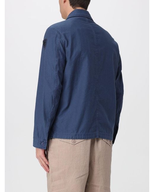Blauer Blue Cotton Shirt Jacket for men