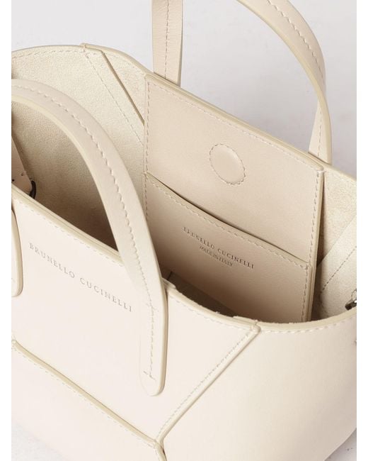 Brunello Cucinelli Natural Bc Duo Mini Calfskin Leather Bag