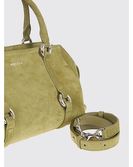 McQueen Green Suede Farringdon Bag