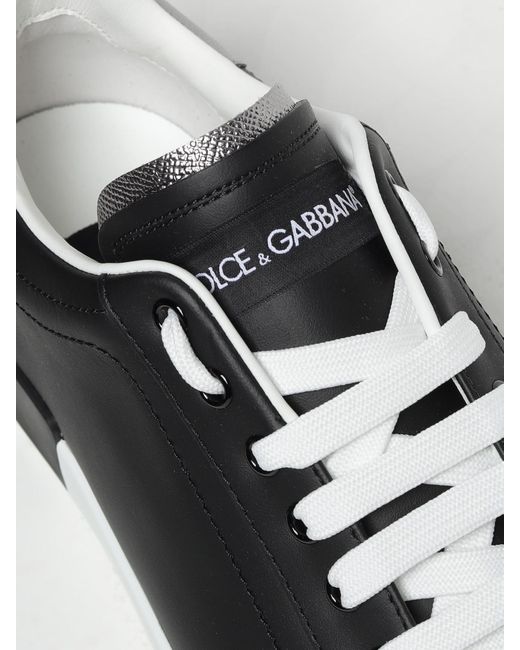 Dolce & Gabbana Black Dolce &Amp Gabbana Leather Sneakers for men