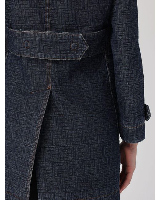 Fendi Blue Double-Breasted Cotton Denim Jacket