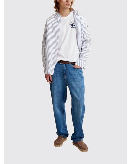La Martina White Cotton T-Shirt With Logo for men