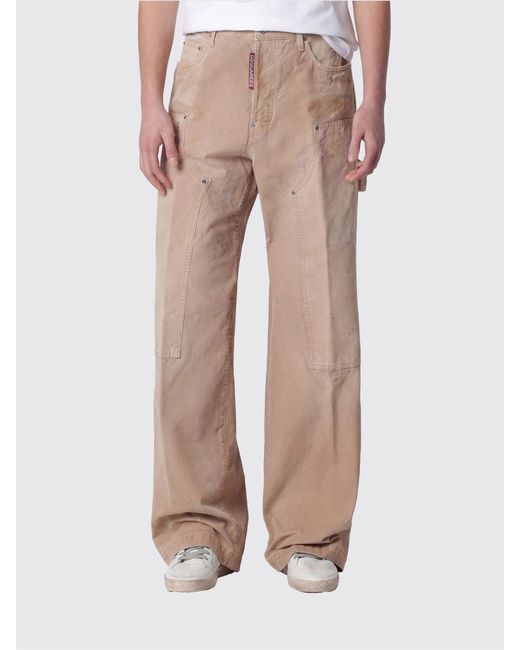 DSquared² Natural Wide Leg Denim Trousers for men