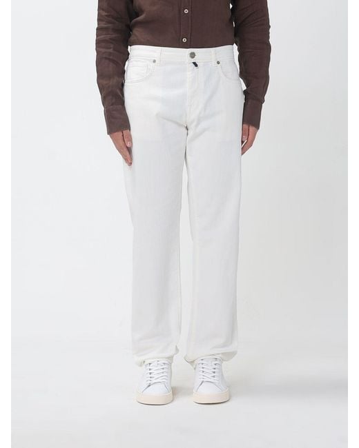Incotex White Wide-Leg Jeans for men