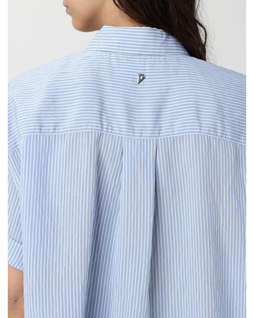 Dondup Blue Striped Cotton Casual Shirt