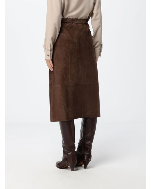 Max Mara Brown A-Line Midi Skirt