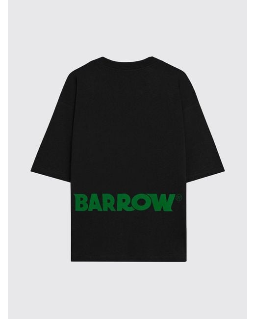 Barrow Black Cotton T-Shirt With Logo for men