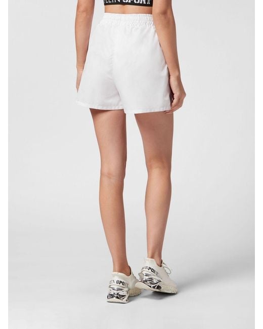 Philipp Plein White Sports Shorts