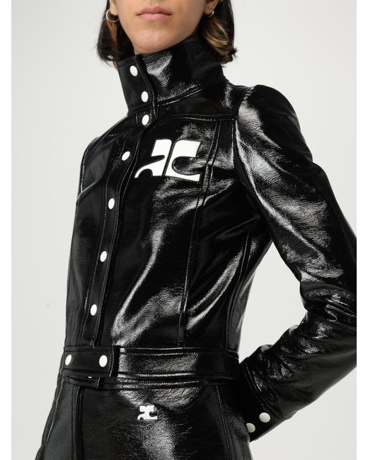 Courreges Black CourrÈ Ges Patent Leather Jacket
