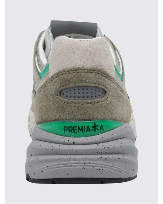 Premiata Gray Mase Suede And Mesh Sneakers for men