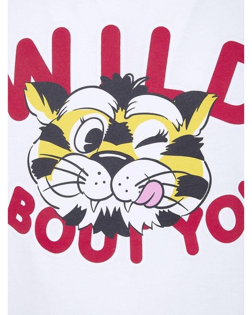 KENZO Gray Printed Cotton T-Shirt for men