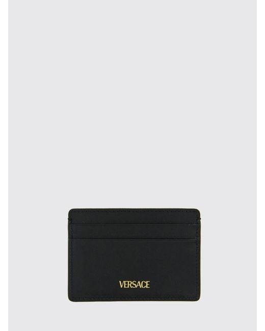 Versace White Leather Credit Card Holder for men