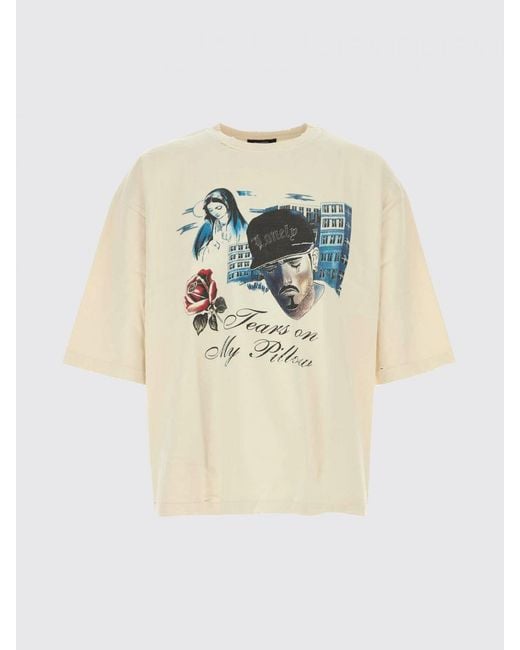 Willy Chavarria Natural Printed Cotton T-Shirt for men