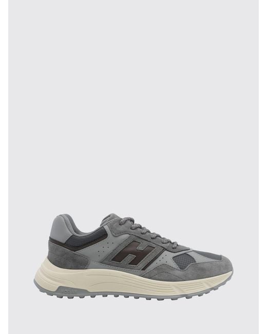 Hogan Gray Hyperlight Leather And Nylon Sneakers With Chunky Sole for men