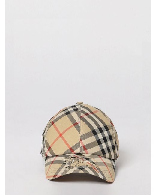 Burberry Natural Cotton Check Baseball Cap for men