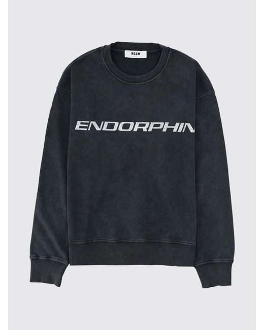 MSGM Blue Relaxed Fit Crewneck Sweatshirt for men