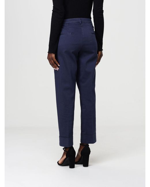 Mason's Blue Stretch Cotton Cropped Fit Trousers